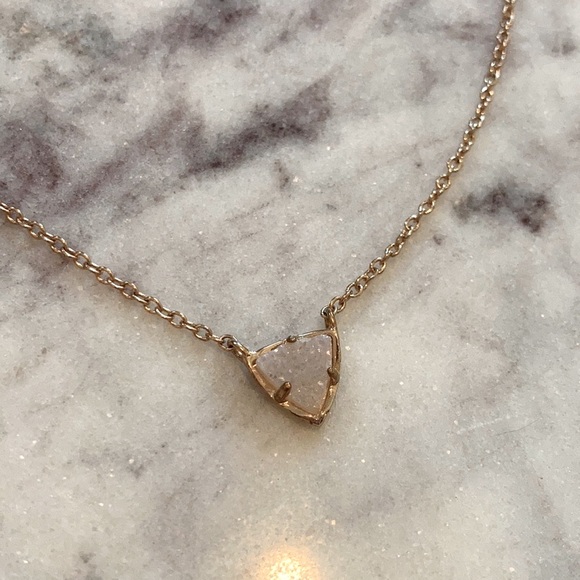 Kendra Scott Jewelry - Never Worn Kendra Scott Rose Gold White Drusy Perry Necklace Included Extender